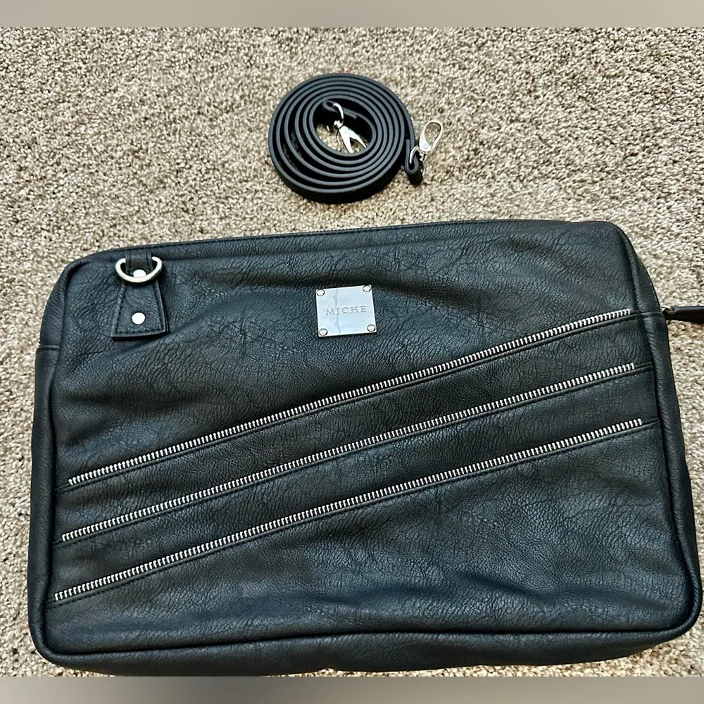 Miche Soft Black Faux Leather Tablet Bag
